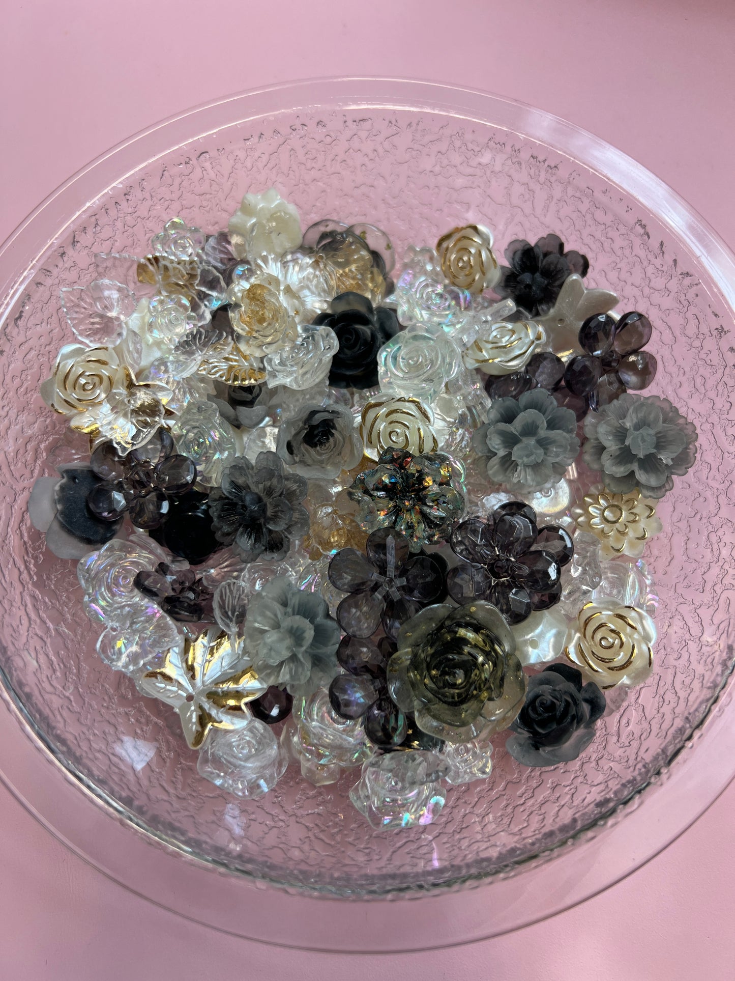 Black & White Flower Charm Pack