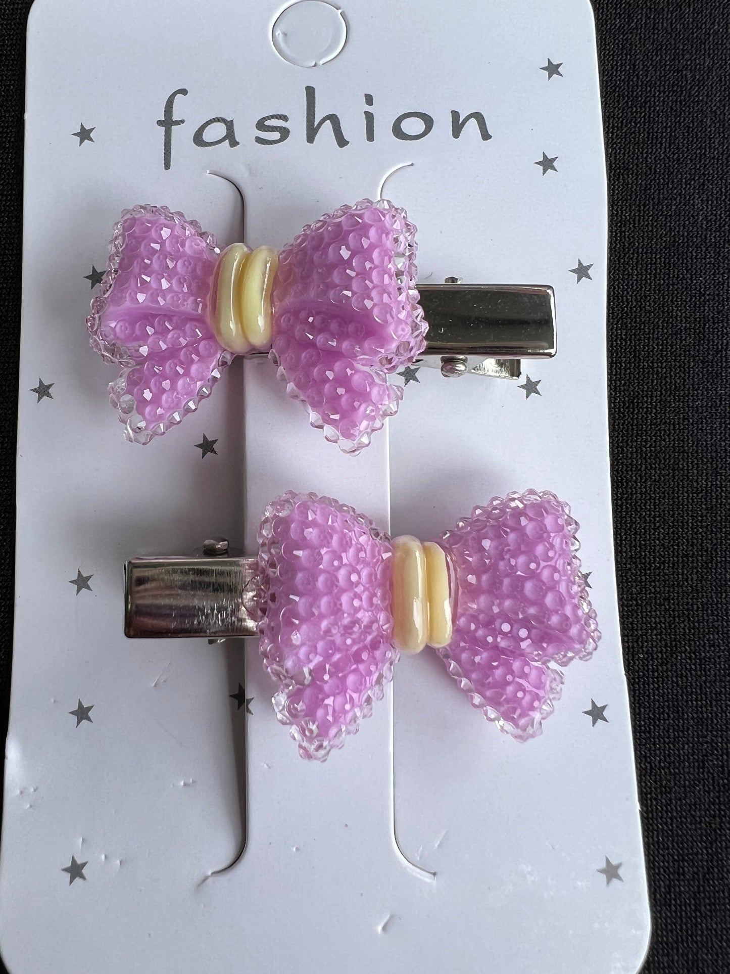 Purple Bow tie Hair Clips