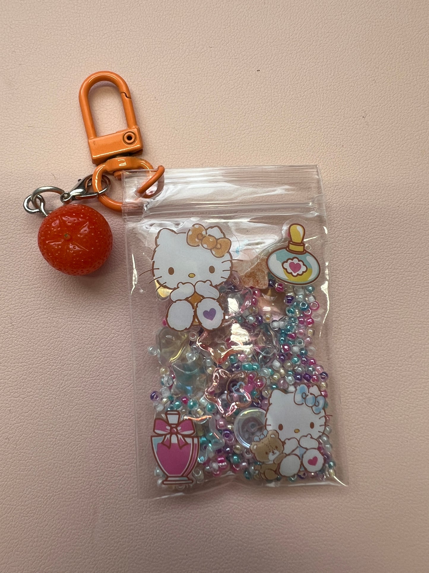 Little pouch beads keychain