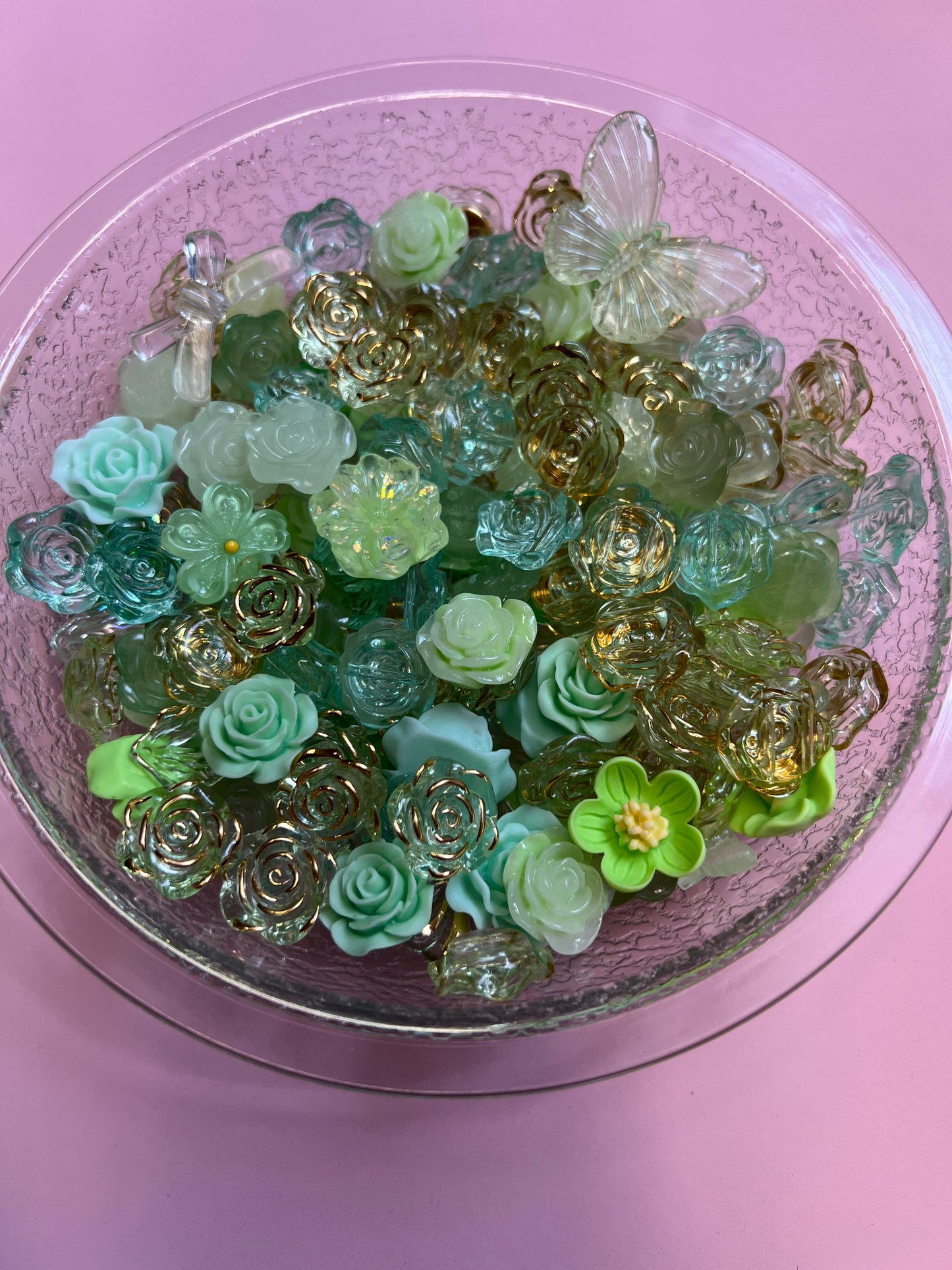 Green Flower Charm Pack