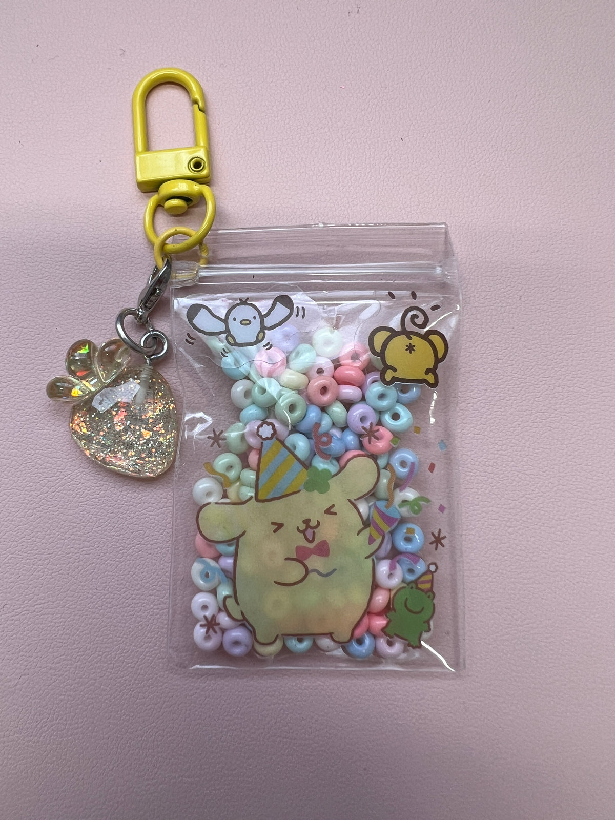 Little pouch beads keychain