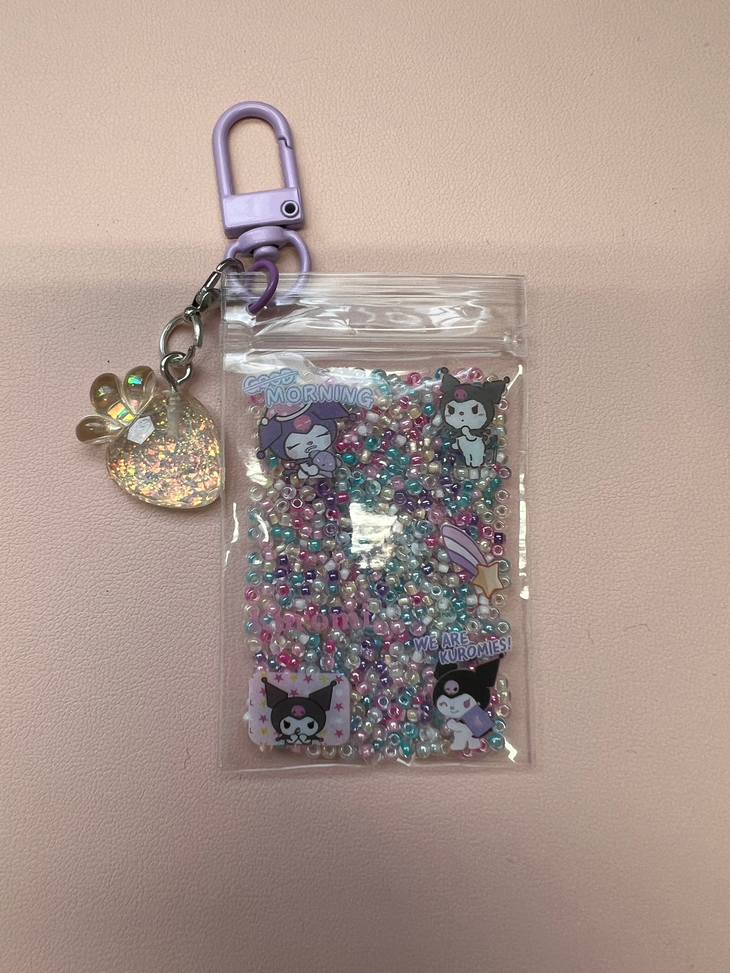 Little pouch beads keychain