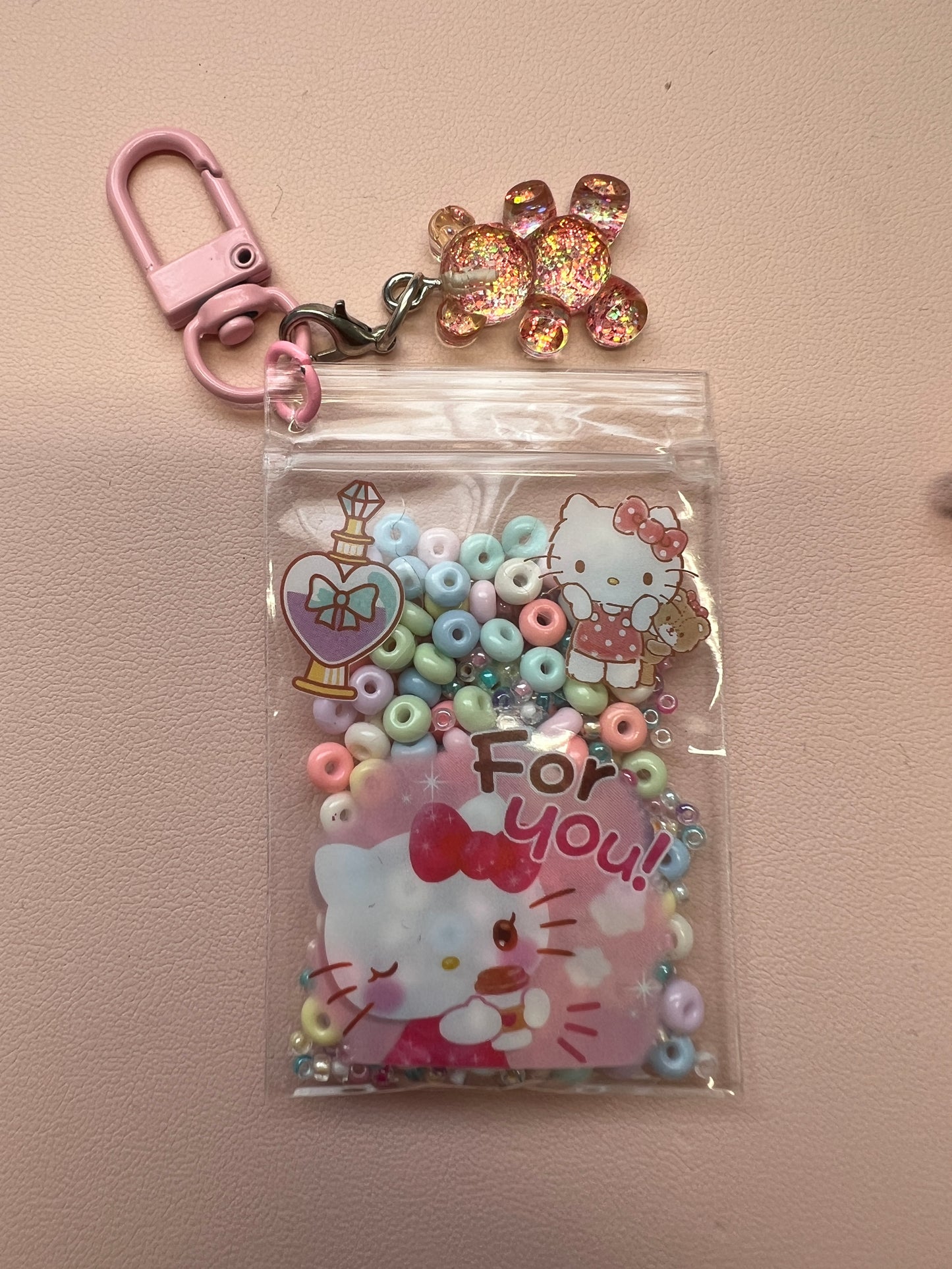 Little pouch beads keychain