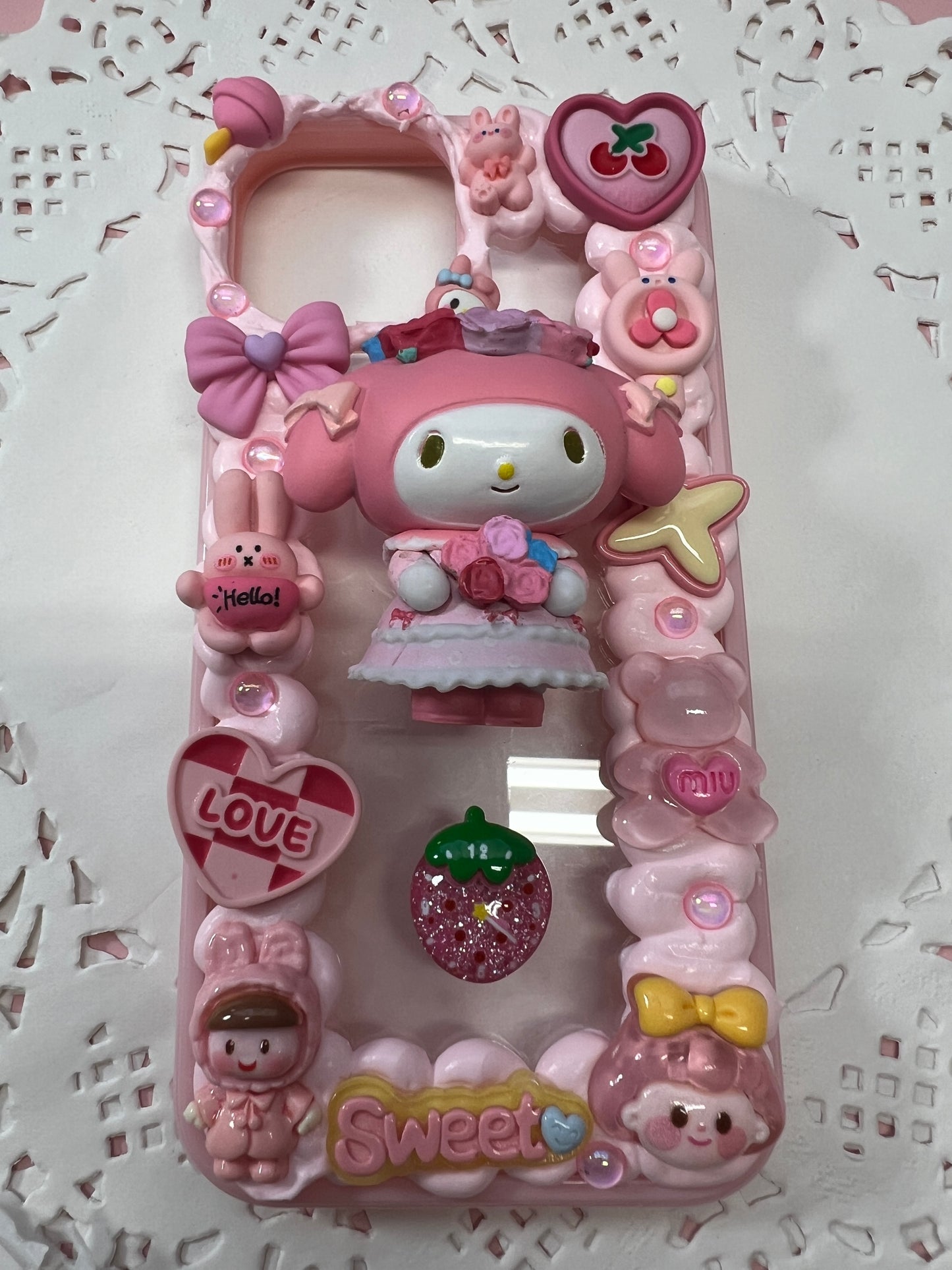 Handmade Cream Glue Phone Case