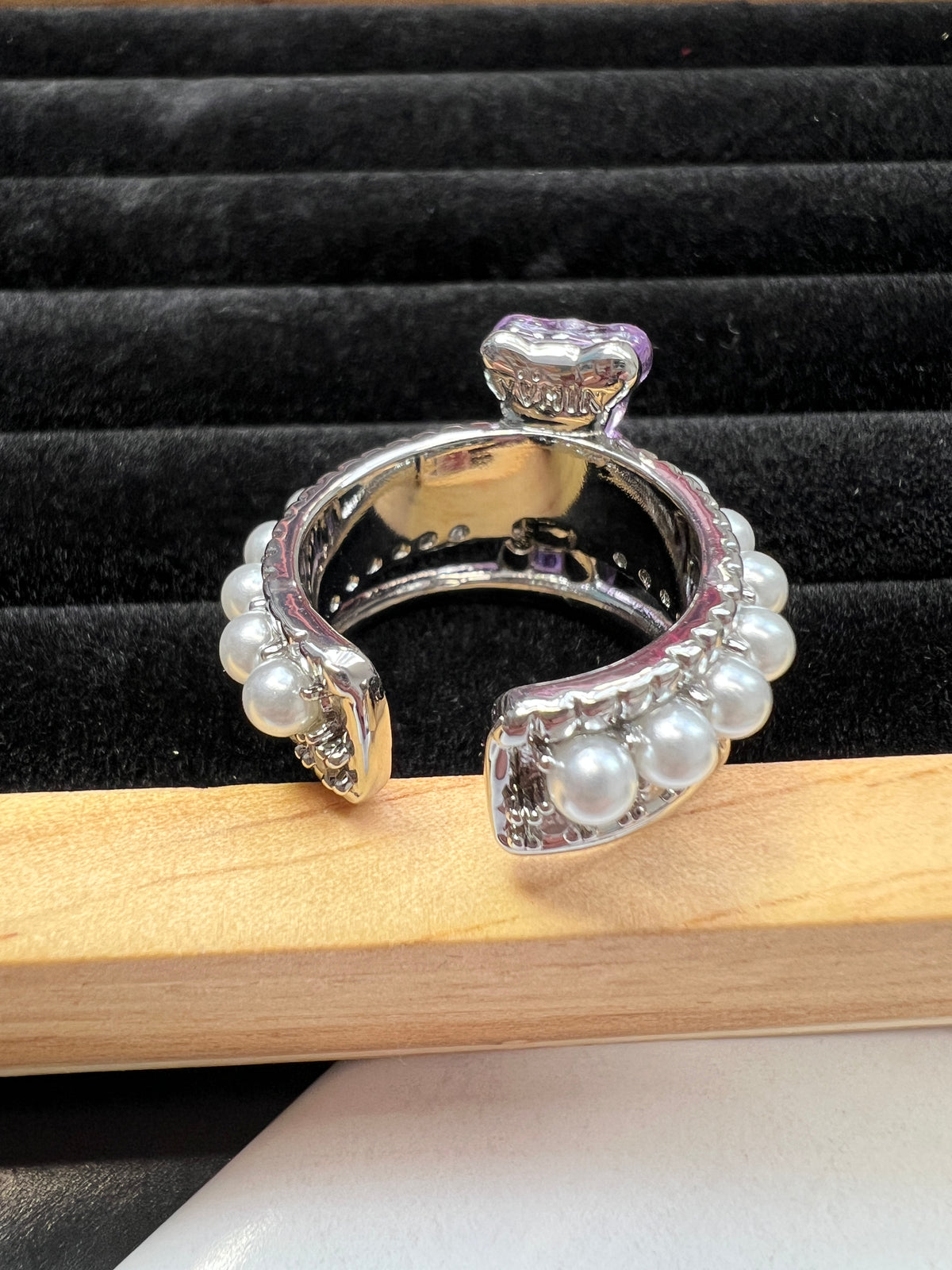 Purple Acrylic Bear Ring