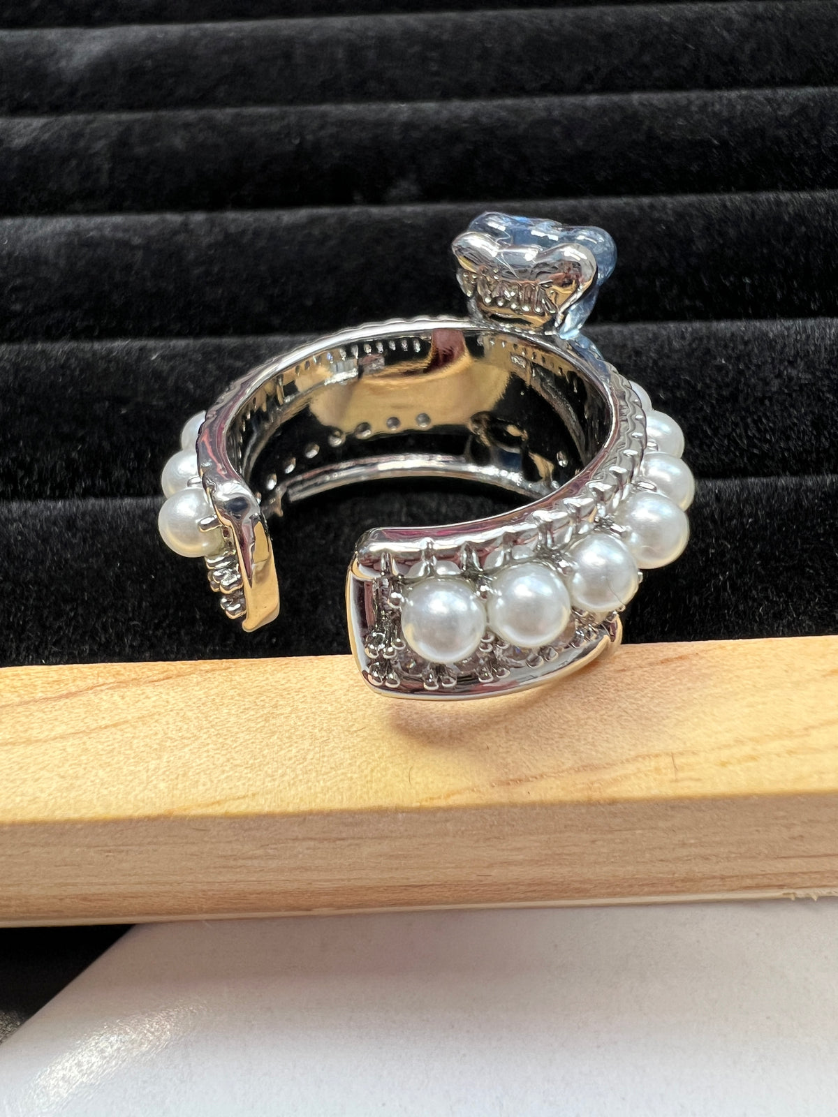 Blue Acrylic Bear Ring